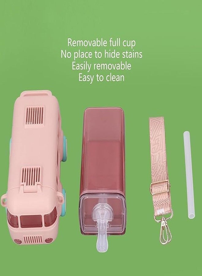 AESTROKE Cartoon Car Straw Water Cup,Portable Detachable Bus Water Bottle - Image 5